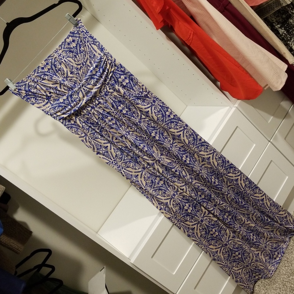 Strapless beach Maxi Dress with pockets